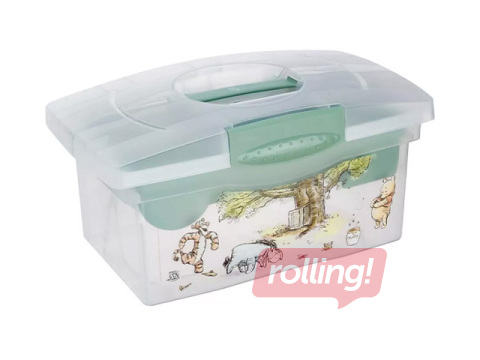 Hoiukast Keeeper Patryk Winnie the Pooh, kaane ja organisaatoriga, läbipaistev, roheline, 40x24x14cm