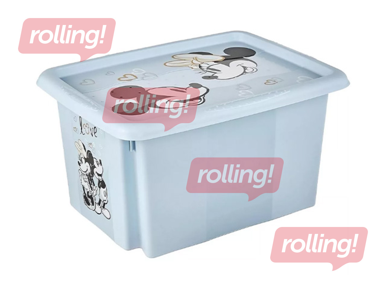 Hoiukast Keeeper Karolina Mickey Mouse, kaanega, sinine, 38x29.5x20.5cm, 15l