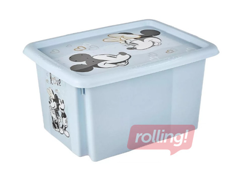 Ящик для хранения Keeeper Karolina Mickey Mouse, с крышкой, синий, 38x29.5x20.5cm, 15л