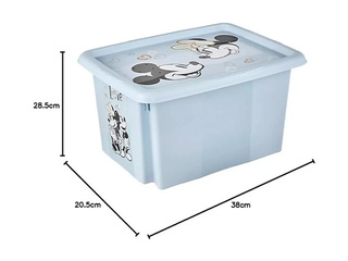 Ящик для хранения Keeeper Karolina Mickey Mouse, с крышкой, синий, 38x29.5x20.5cm, 15л