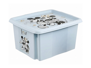 Storage box Keeeper Karolina Mickey Mouse, with lid, blue, 42.5x35.5x22.5cm, 24l