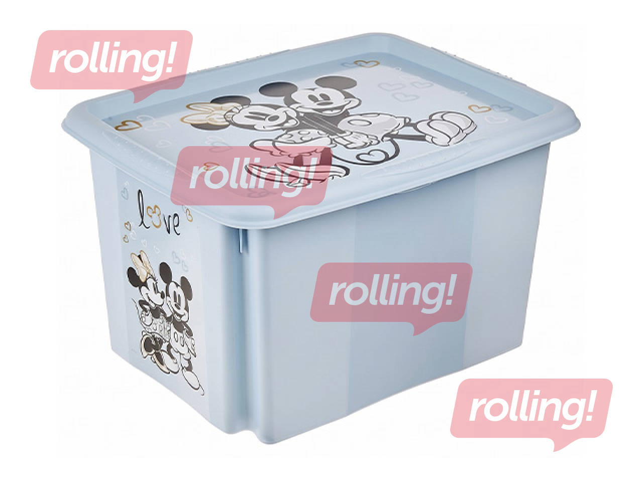 Hoiukast Keeeper Karolina Mickey Mouse, kaanega, sinine, 45x35x27cm, 30l