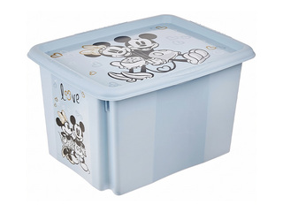 Storage box Keeeper Karolina Mickey Mouse, with lid, blue, 45x35x27cm, 30l