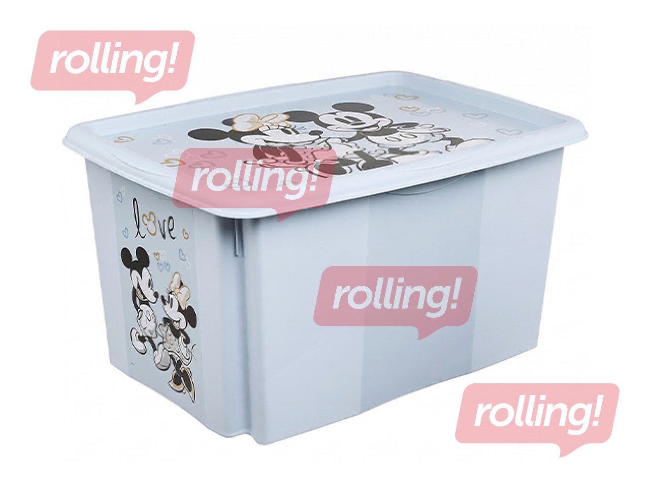 Hoiukast Keeeper Karolina Mickey Mouse, kaanega, sinine, 55.5x40x30cm, 45l