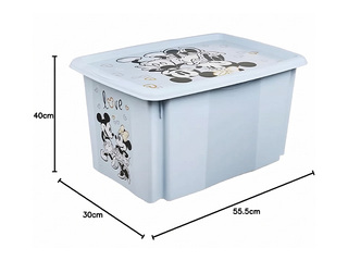 Hoiukast Keeeper Karolina Mickey Mouse, kaanega, sinine, 55.5x40x30cm, 45l