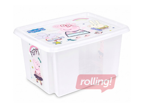 Uzglabāšanas kaste Keeeper Karolina Peppa Pig, ar vāku, caurspīdīga, 38x29.5x20.5cm, 15l