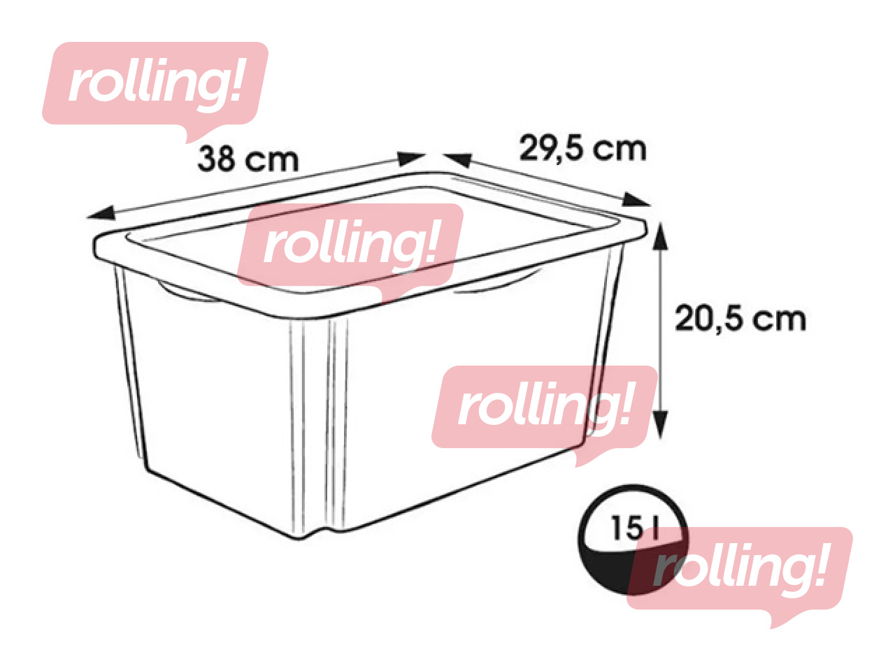 Uzglabāšanas kaste Keeeper Karolina Peppa Pig, ar vāku, caurspīdīga, 38x29.5x20.5cm, 15l
