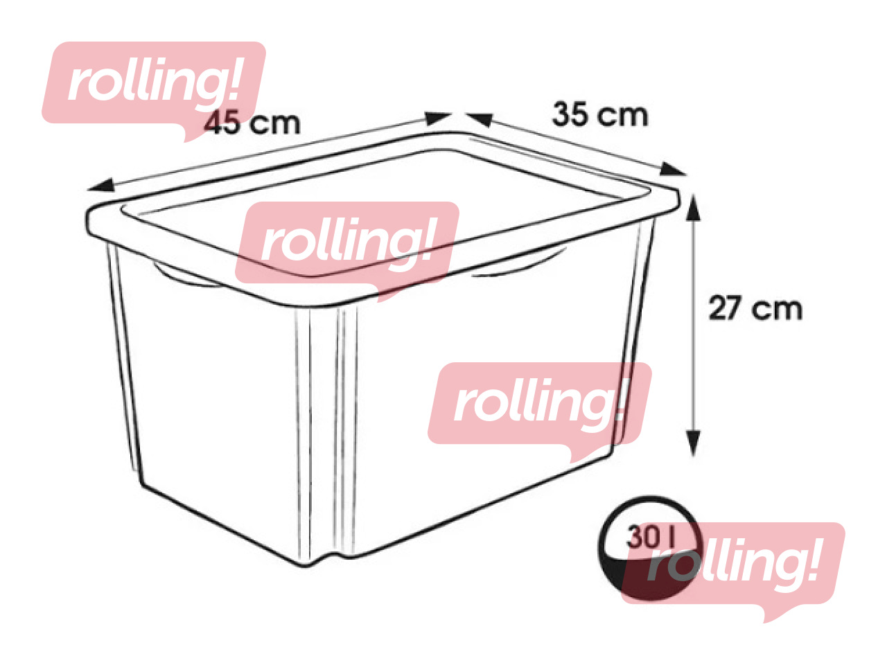 Uzglabāšanas kaste Keeeper Karolina Peppa Pig, ar vāku, caurspīdīga, 45x35x27cm, 30l