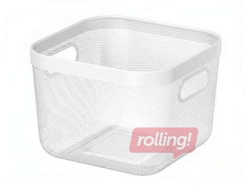 Hoiukorv Kitchisimo, metallist, valge, 24x24x17.2cm