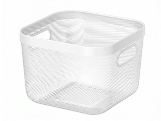 Hoiukorv Kitchisimo, metallist, valge, 24x24x17.2cm