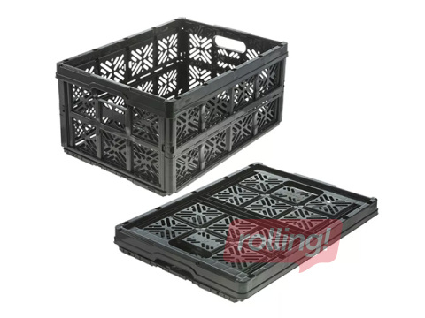 Transpordikast Keeeper, kokkupandav, plastist, must, 32l