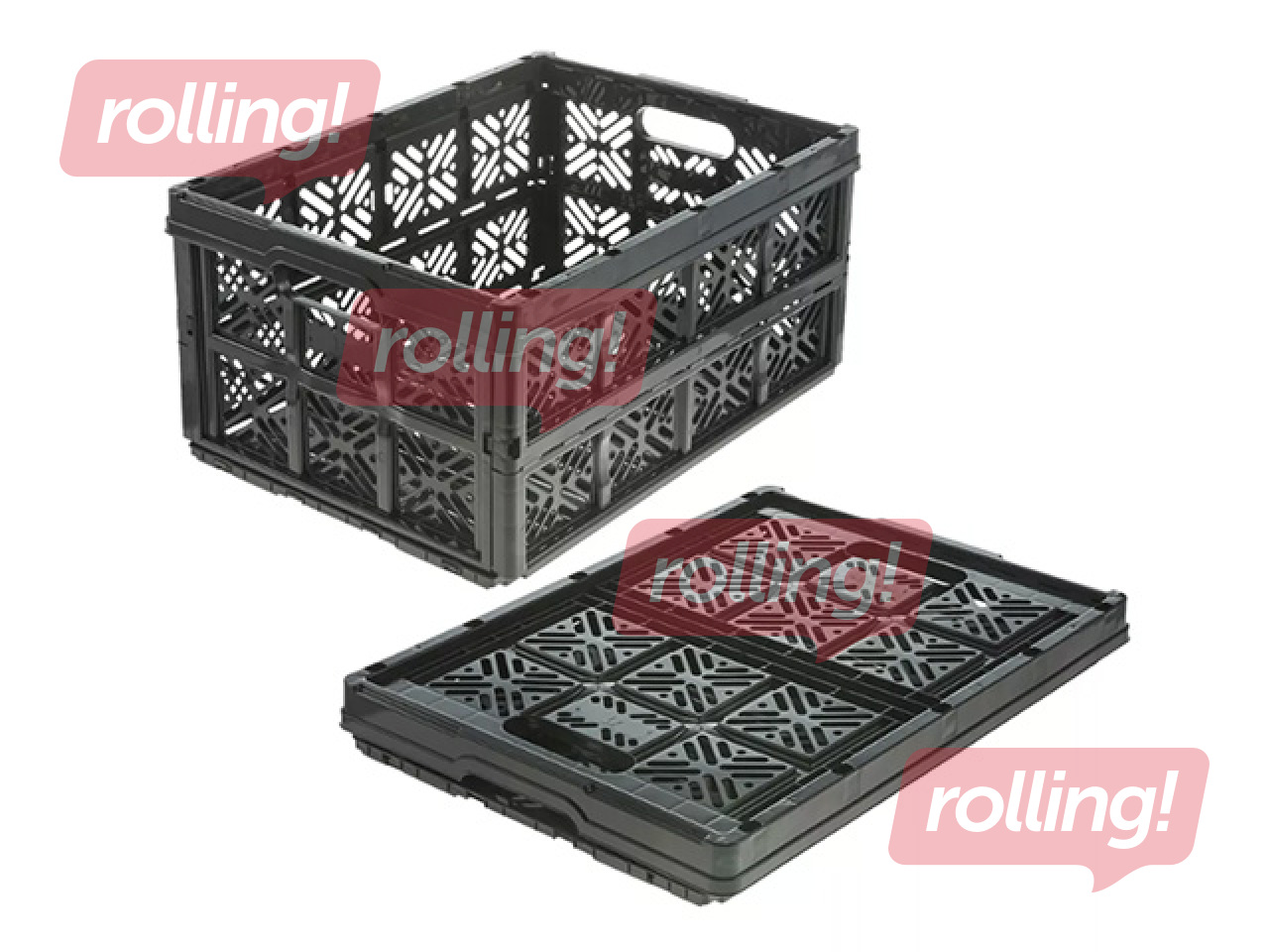 Transpordikast Keeeper, kokkupandav, plastist, must, 32l