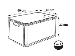 Transpordikast Keeeper Robert, plastist, hall, 64l