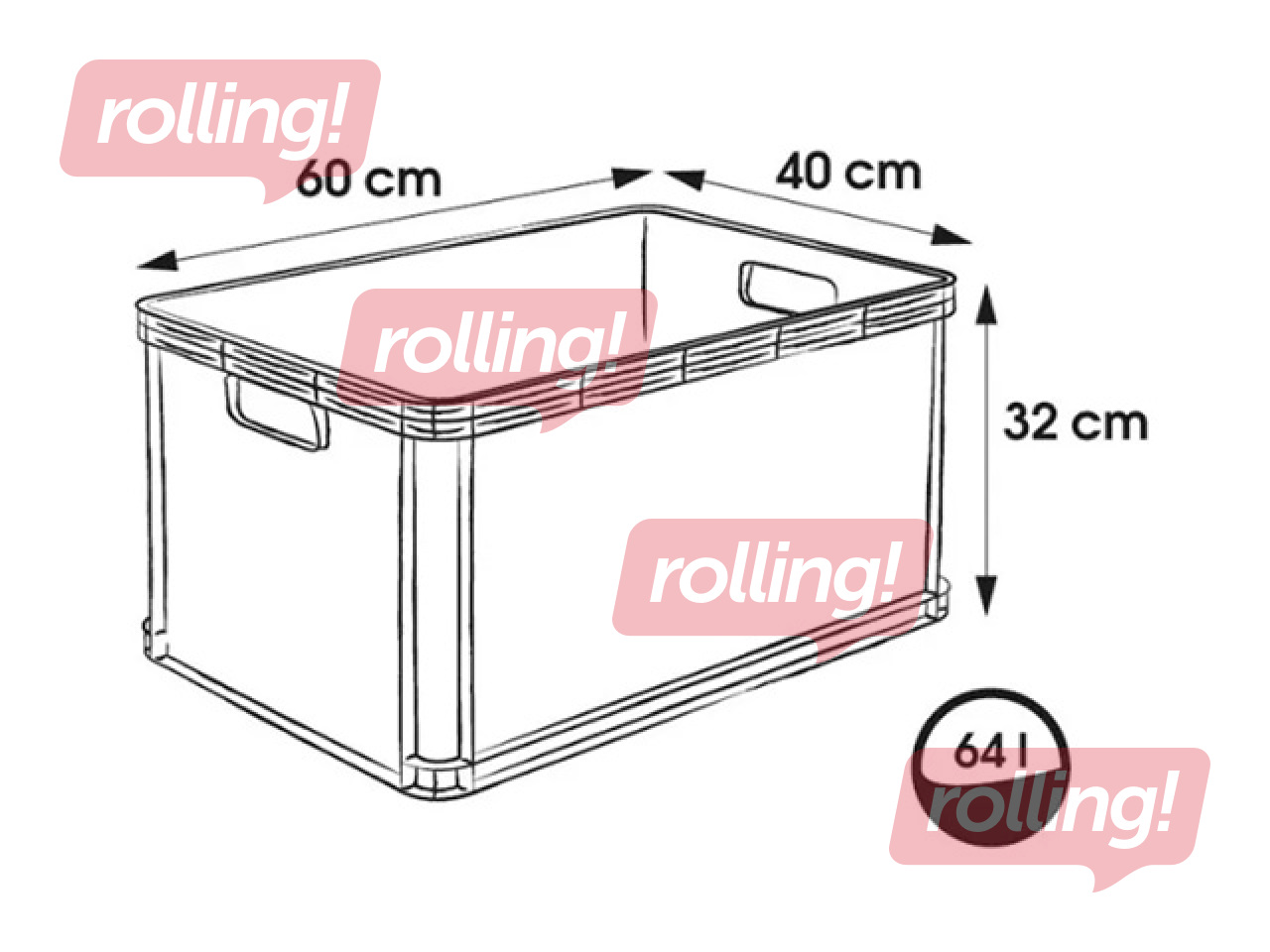 Transport box Keeeper Robert, plastic, grey, 64l