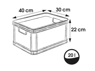 Transpordikast Keeeper Robert, plastist, hall, 20l