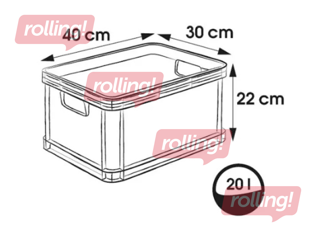 Transpordikast Keeeper Robert, plastist, hall, 20l
