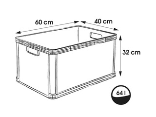 Transpordikast Keeeper Robert, plastist, grafiidivärvi, 64l