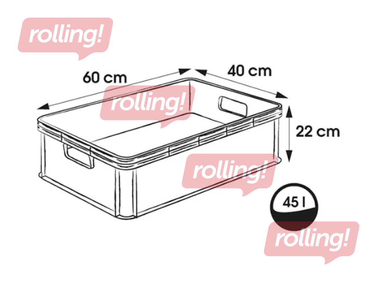 Transpordikast Keeeper Robert, plastist, grafiidivärvi, 45l