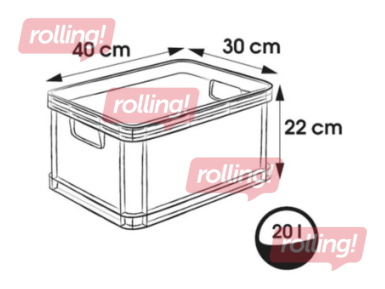 Transpordikast Keeeper Robert, plastist, grafiidivärvi, 20l