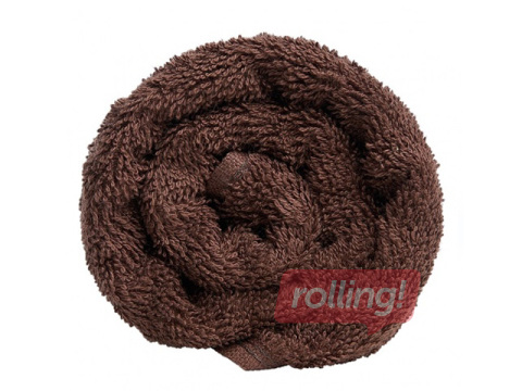 Terry towel, dark brown, 70x140cm