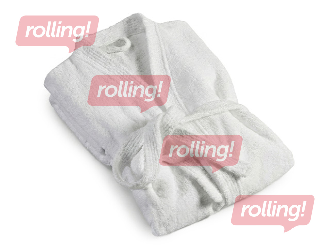 Terry bathrobe, without collar, white, size L