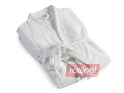 Frotee hommikumantel, ilma kraeta, valge, suurus XL