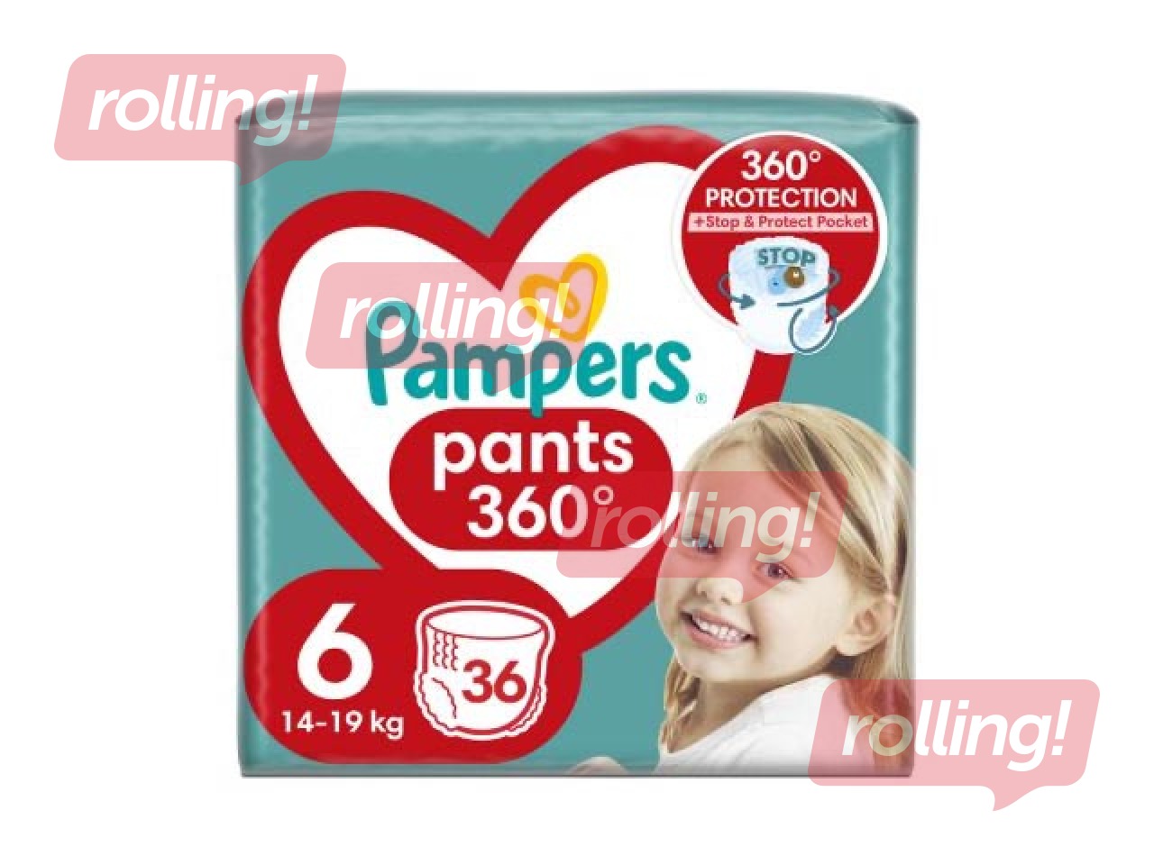 Autiņbiksītes Pampers Maxi Pack 6 (14-19 kg) biksītes, 36 gab.