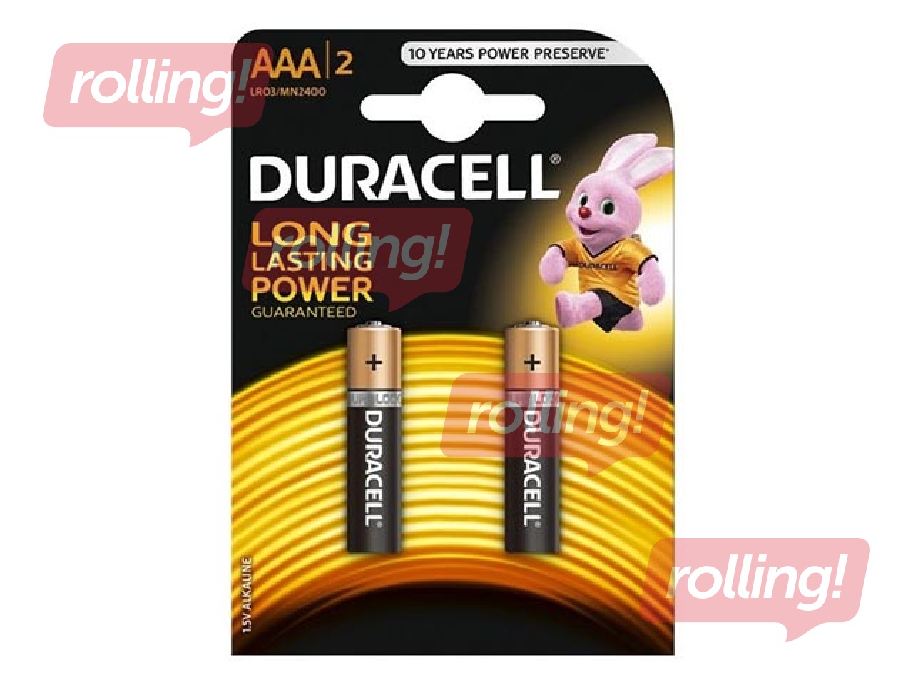 Batteries Duracell Alkaline, AAA, 1.5V, 2 pcs.