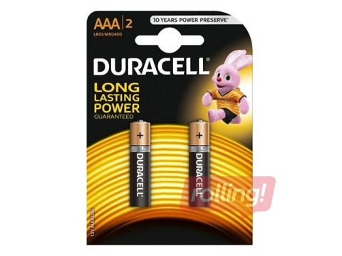 Patareid Duracell Alkaline, AAA, 1.5V, 2 tk.