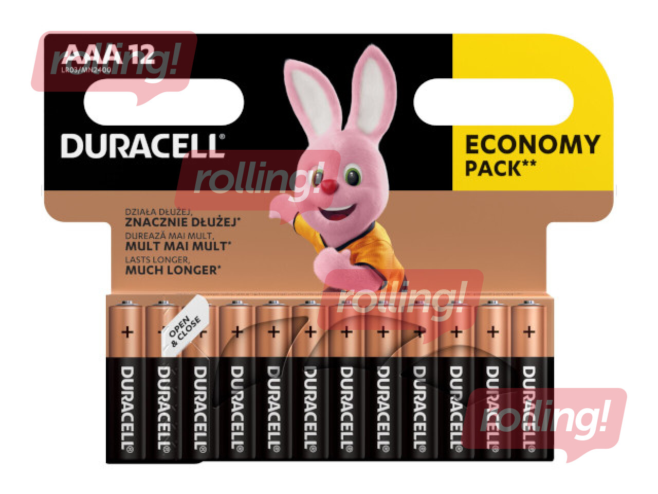 Batteries Duracell Alkaline, AAA, 1.5V, 12 pcs.