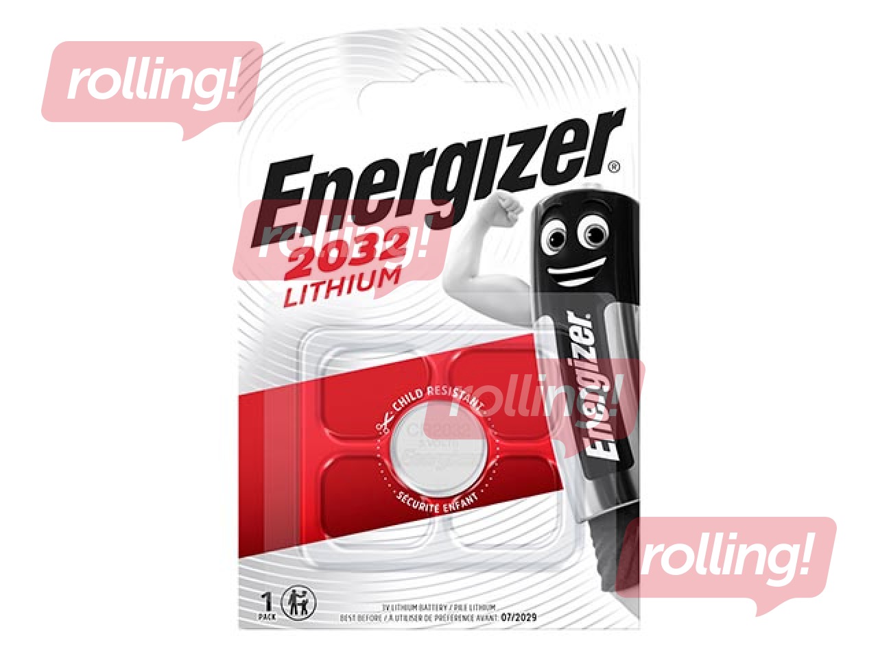 Baterija Energizer Lithium, tablešu tipa, CR 2032, 1 gab. 