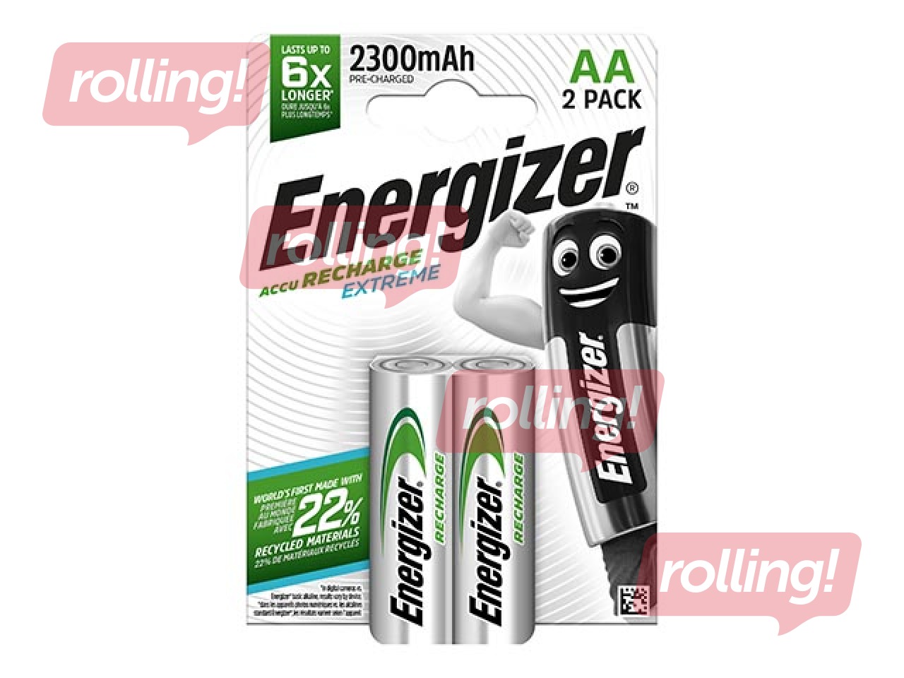 Lādējamās beterijas Energizer Extreme, 2300 mAh B2, AA, 2 gab.