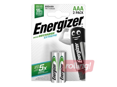 Laetavad patareid Energizer Extreme, 800mAh, 1.2V, AAA, 2 tk.