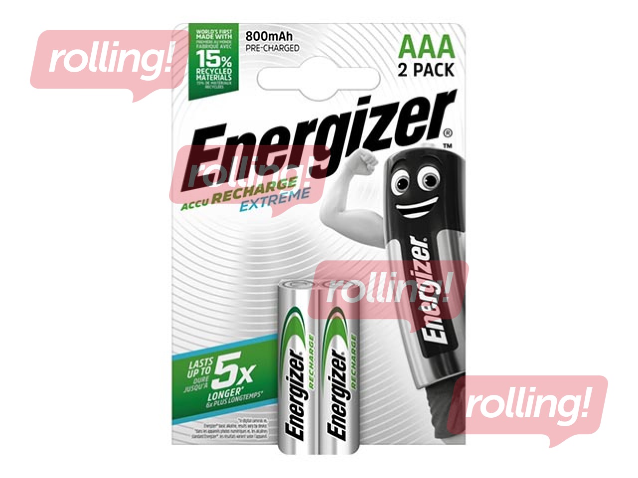 Laetavad patareid Energizer Extreme, 800mAh, 1.2V, AAA, 2 tk.