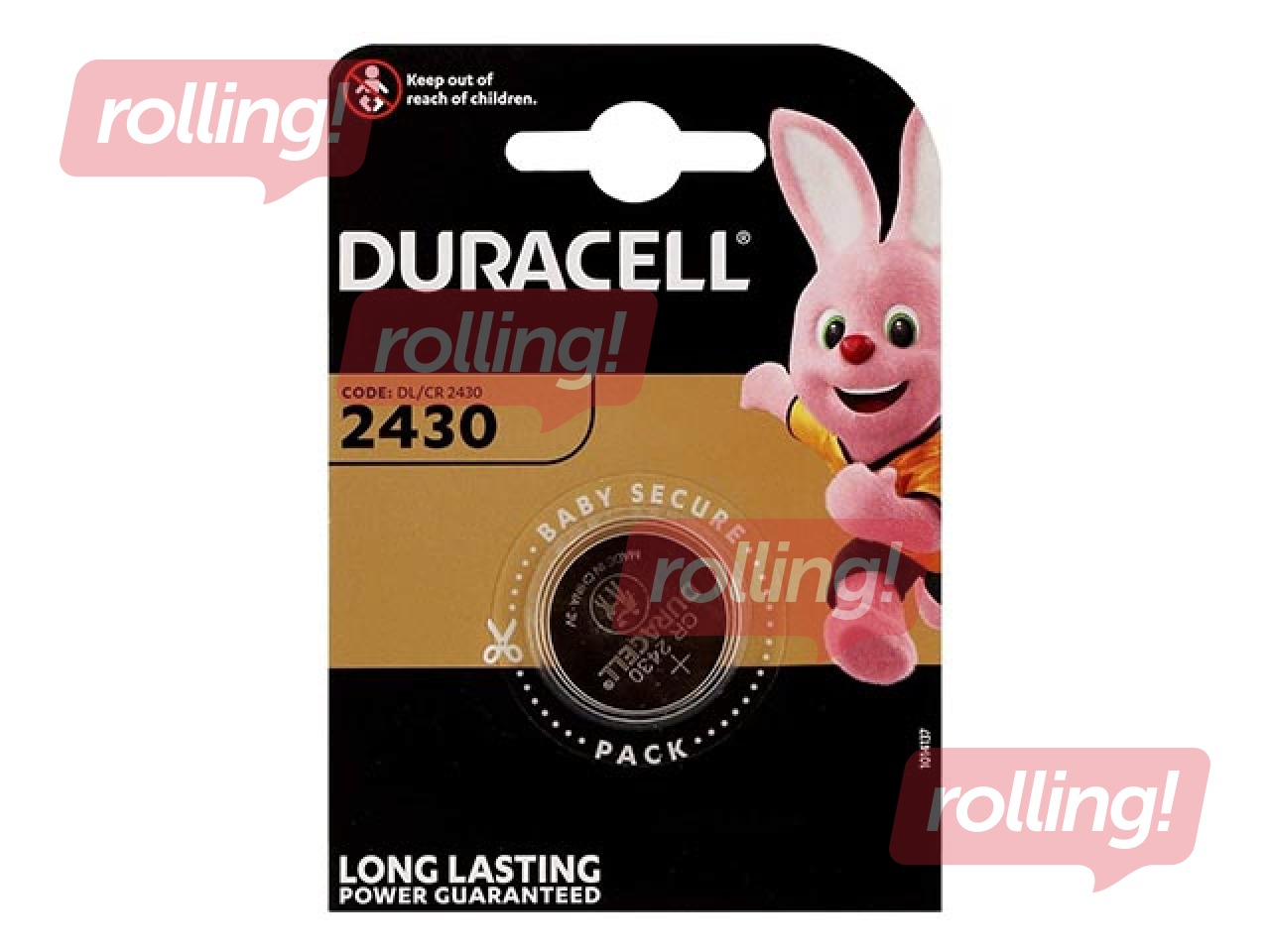 Patarei Duracell Lithium, nööppatarei, CR 2430, 3V, B1, 1 tk.