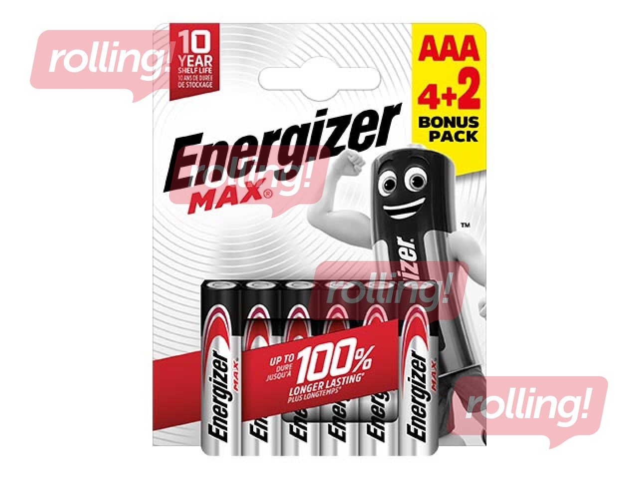 Batteries Energizer MAX Alkaline, AAA B4+2,1.5V, 6 pcs.