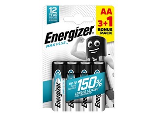 Batteries Energizer Alkaline Max Plus AA, B3+1, 1.5V, 4 pcs.