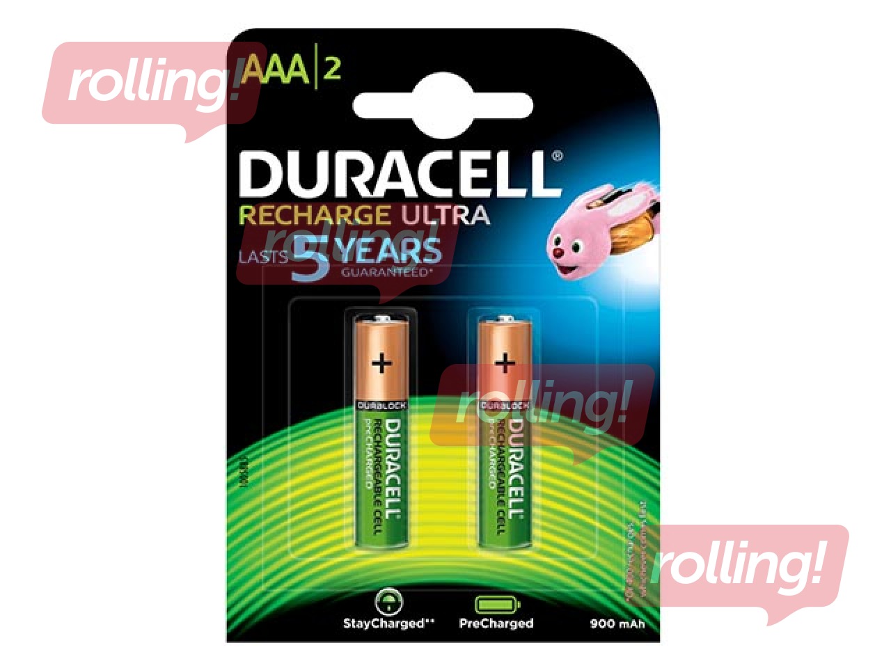 Laetavad patareid Duracell, HR03, 900 mAh, AAA, 2 tk.