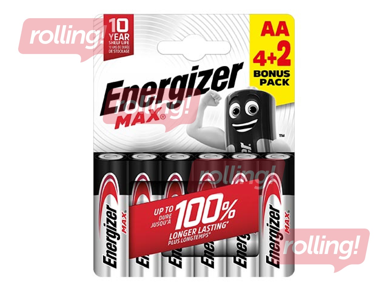 Baterijas Energizer MAX Alkaline, AA B4+2, 1.5V, 6 gab