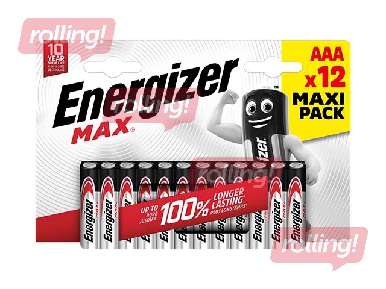 Батарейки Energizer MAX Alkaline, AAA B12, 1.5V, 12 шт.
