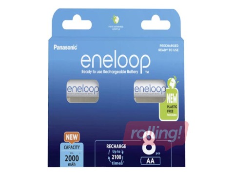 Laetavad patareid Panasonic Eneloop BK-3MCDE/8BE, 2000mAh, NiMH, AA, 8 tk.