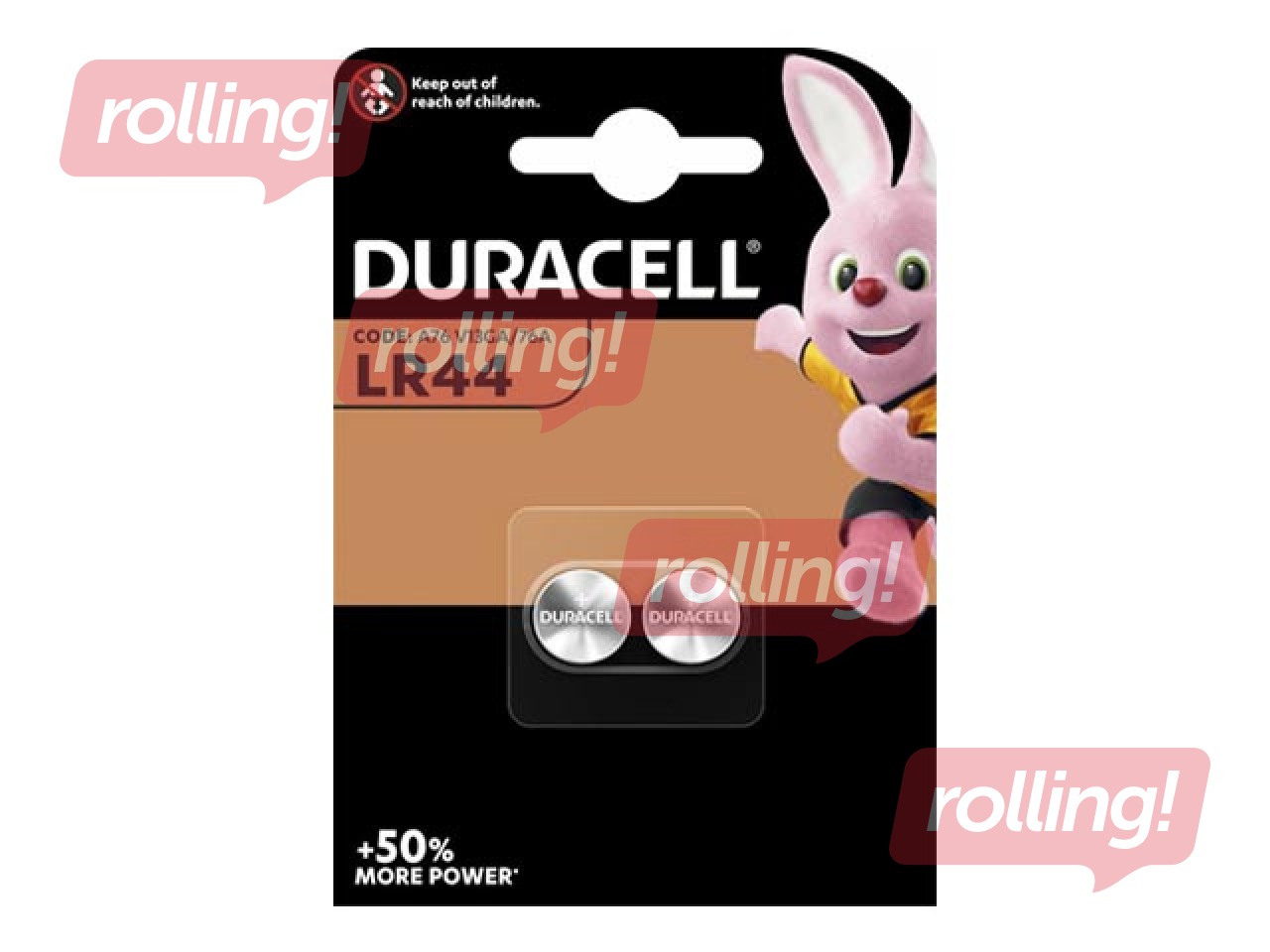 Batteries Duracell LR44, 1.5V (2pcs)