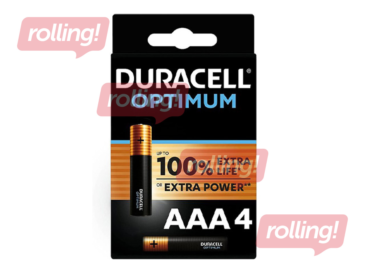Батарейки Duracell Optimum Alkaline AAA, 1.5V, 4 шт.
