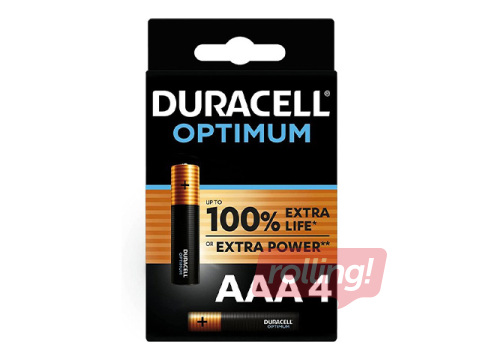 Duracell Optimum Alkaline batteries AAA, 1.5V, 4 pcs.