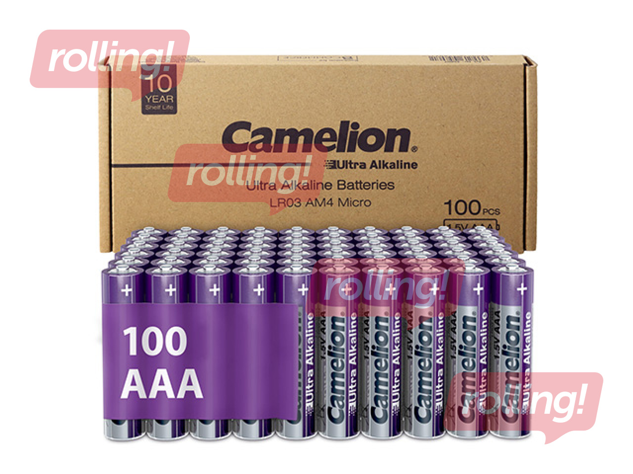 Patareid Camelion, Ultra Alkaline, AAA B100, 1.5V, 100tk.