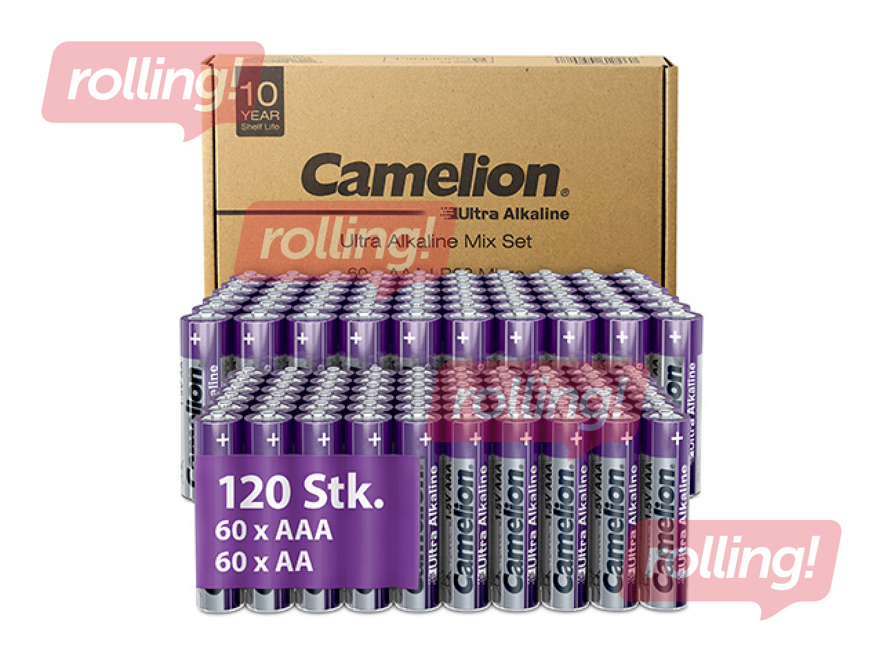 Baterijas Camelion Ultra Alkaline, 60xAA + 60xAAA, 1.5V, 120 gab.