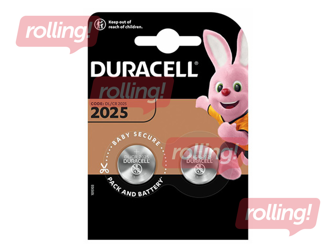 Baterijas Duracell Lithium, tablešu tipa, CR 2025, 2 gab. 