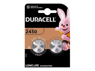 Baterijas Duracell, tablešu tipa, CR2450, 2 gab. 