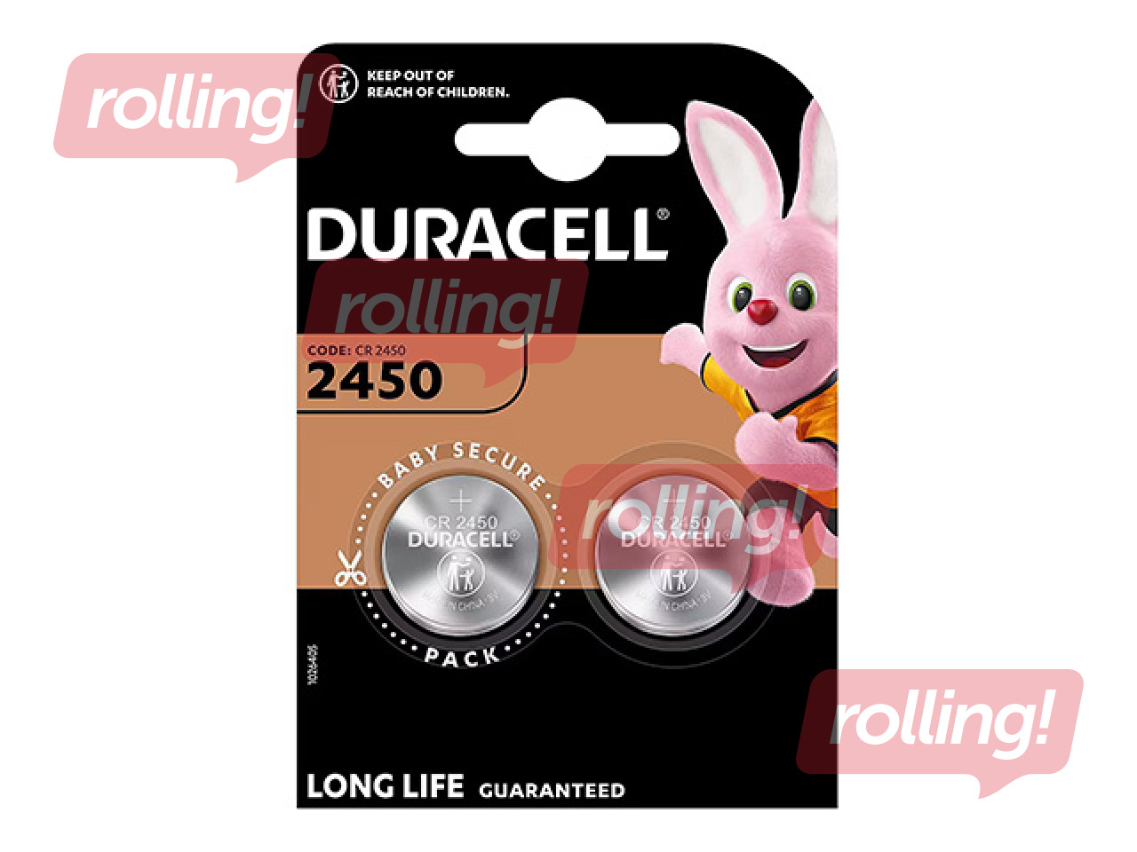 Baterijas Duracell, tablešu tipa, CR2450, 2 gab. 