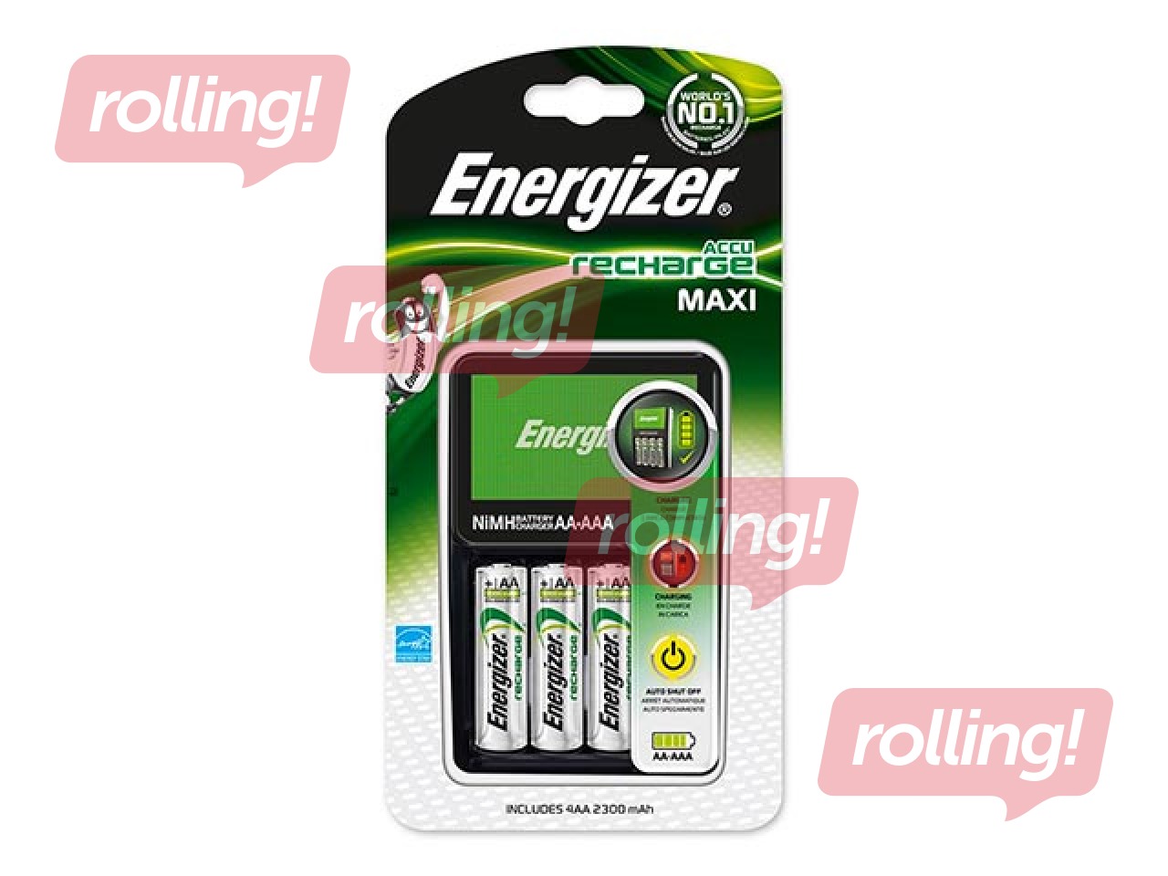 Bateriju lādētājs Energizer Maxi EU 2300 mAh + 4 x AA 2000mAh Baterijas